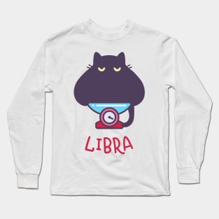 Funny Libra Cat Horoscope Tshirt - Astrology and Zodiac Gift Ideas! Long Sleeve T-Shirt
